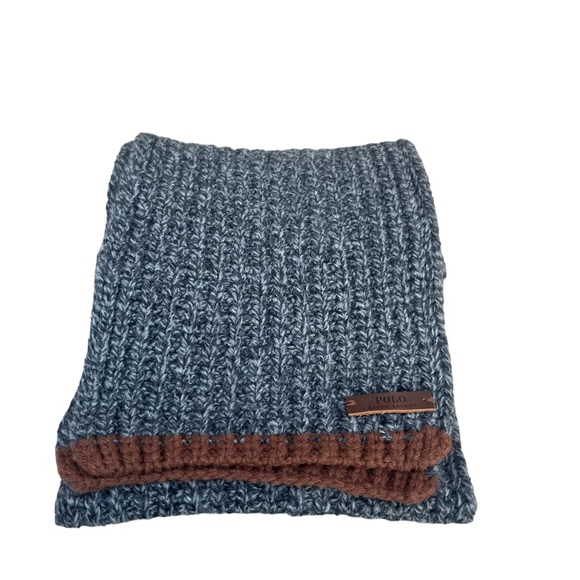 Polo Ralph Lauren Men’s Soft Gray Wool Scarf Muffler Winter Accessory EUC - Picture 3 of 6